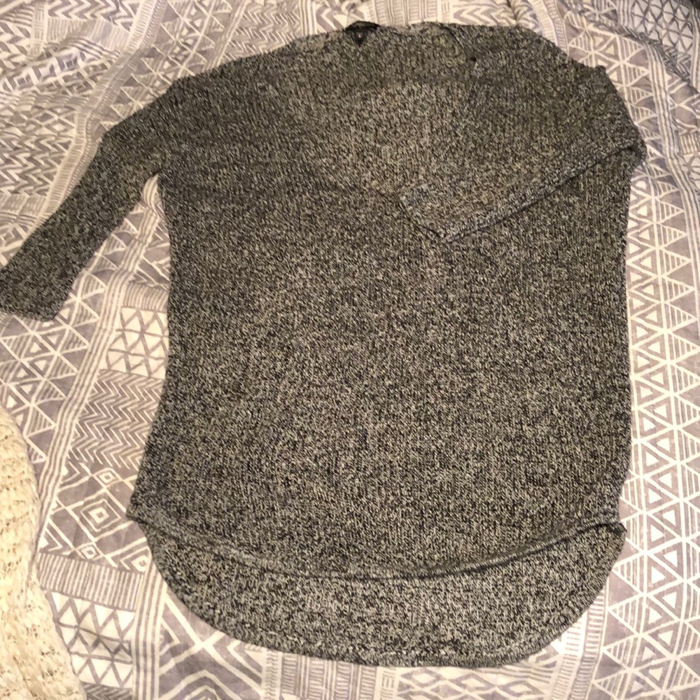Deep v neck, 3/4 sleeve sweater
